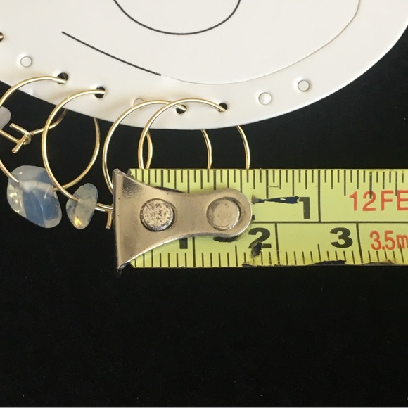 Mini Natural Gemstone Tiny Hoop Earrings - Picture 6 of 6